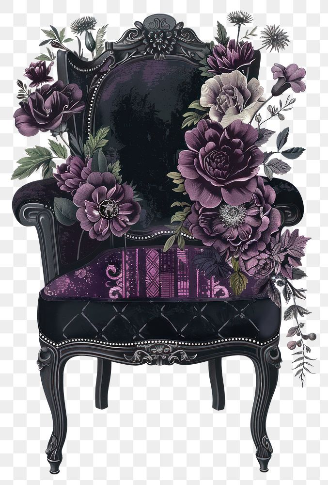 PNG Gothic wedding chair illustration furniture vintage.