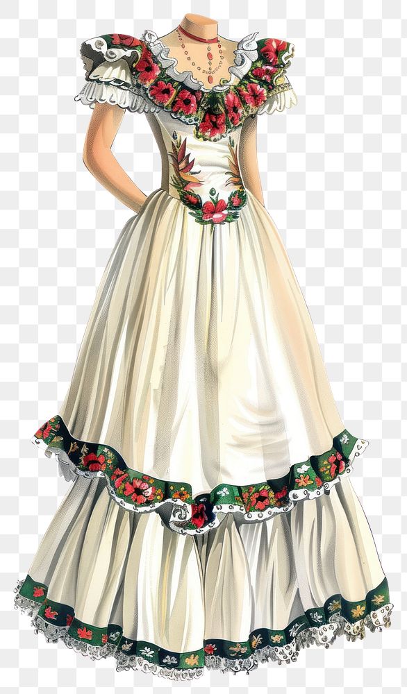 PNG Mexican wedding dress fashion vintage mexican.