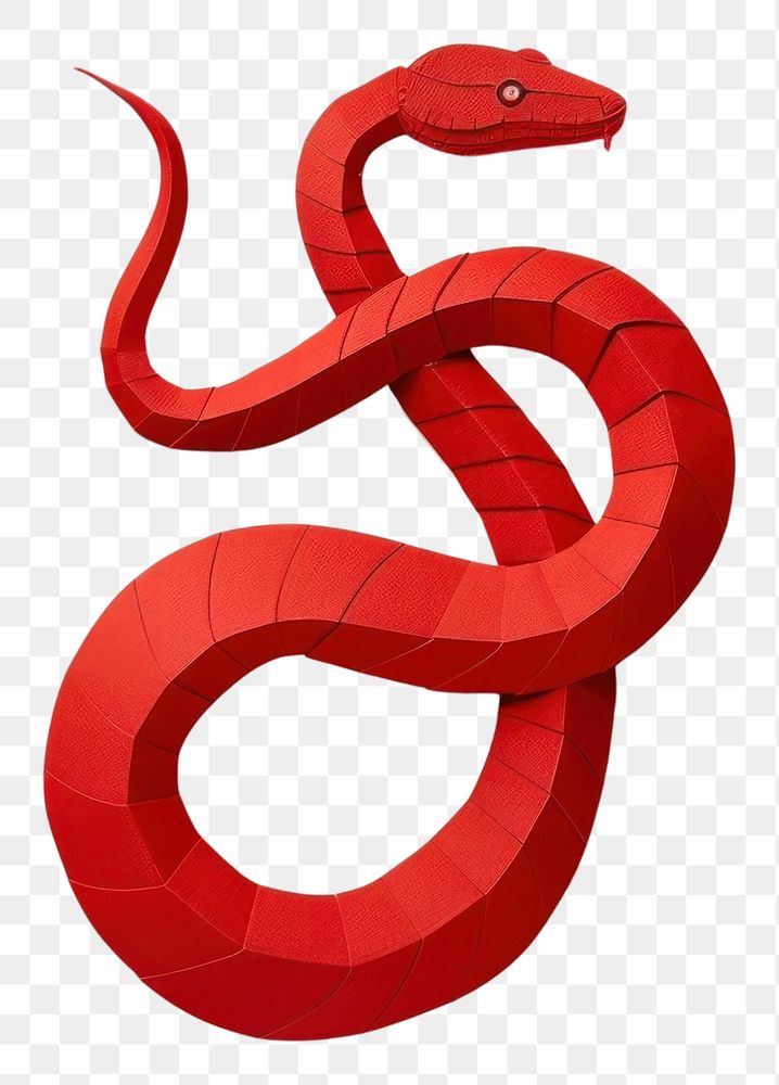 PNG Red snake paper text illustration.