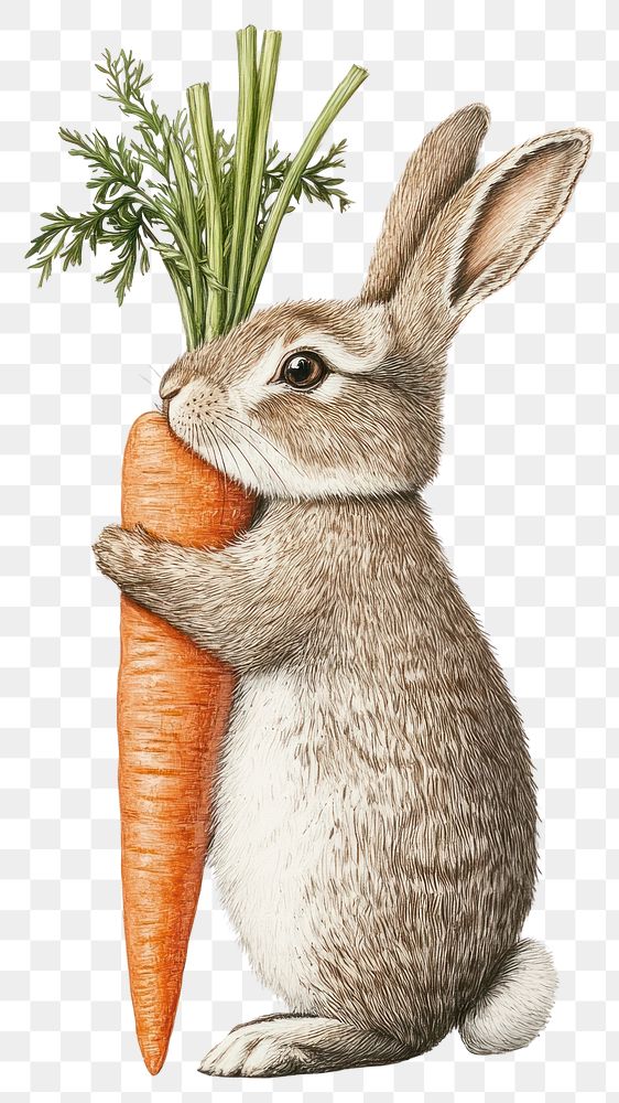 PNG Rabbit carrot vegetable animal.