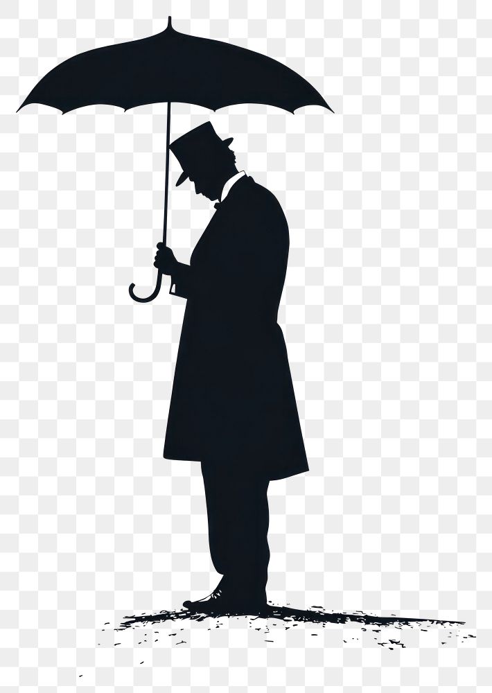 PNG Person Holding an Umbrella silhouette umbrella person.