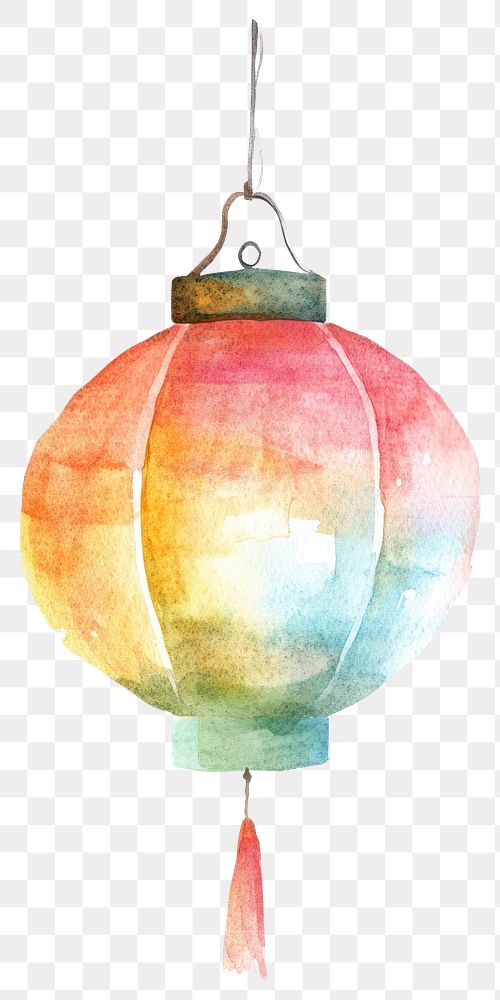 PNG Chinese lantern watercolor art accessories.