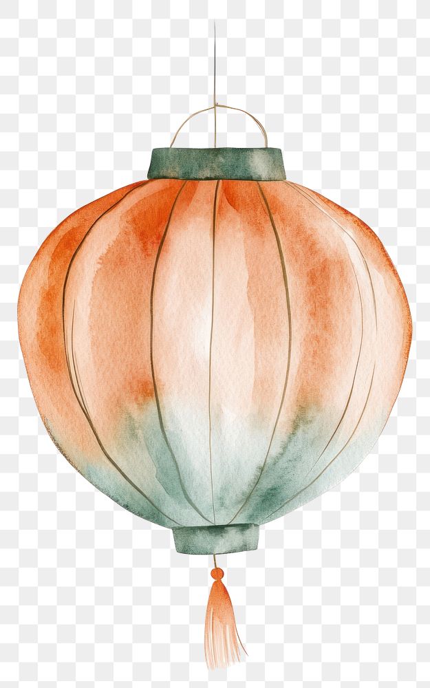 PNG Chinese lantern watercolor traditional chandelier.