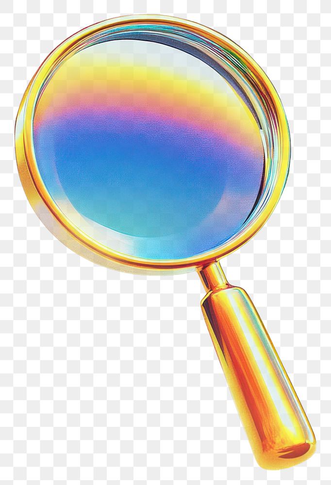 PNG A glass magnifying glass sign icon illustration magnification colorful.