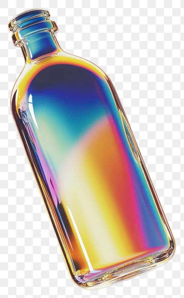 PNG Bottle glass illustration rainbow.