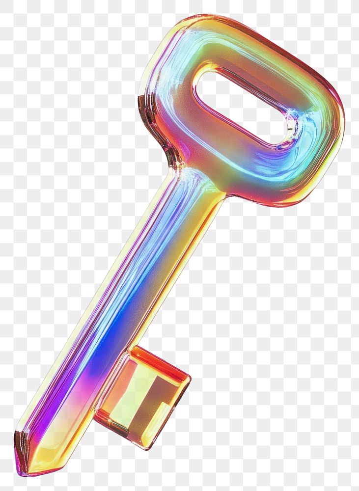 PNG A glass key sign icon illustration reflective colorful.