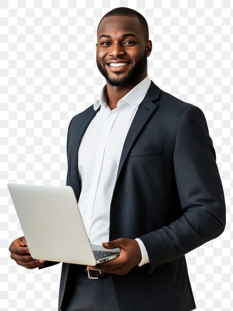 PNG An american man wearing a business outfit laptop suit professional.