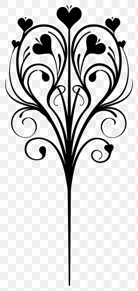 PNG Wedding ornament art silhouette pattern.