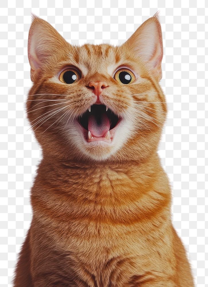 PNG Cat with surprised expression pet photography animal.