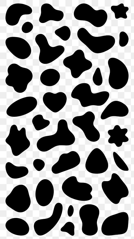 PNG Abstract black shapes pattern, transparent background