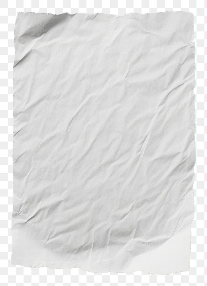 PNG White paper piece background isolated wrinkled.