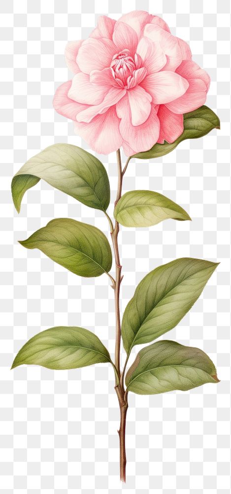 PNG Flower illustration botanical camellia.