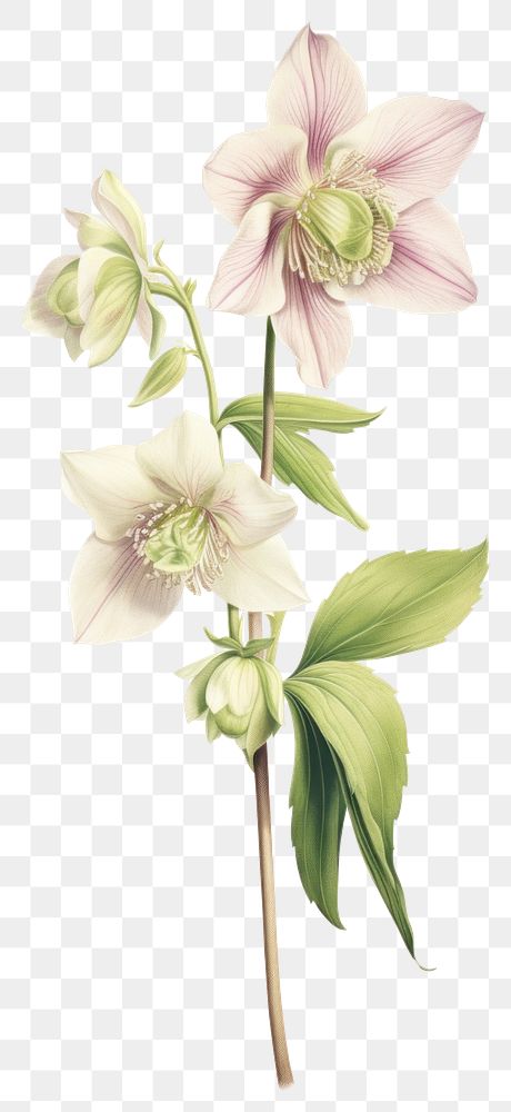 PNG Flower illustration botanical hellebore.