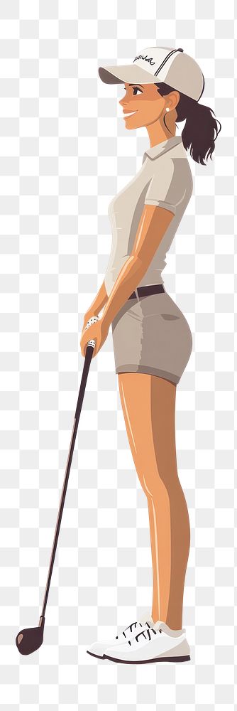 PNG Woman golf player illustration female sports.