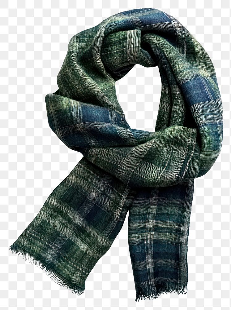 PNG Checkered pattern in shades of green and blue scarf clothing fashion.