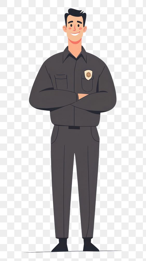 PNG Police man illustration standing style.