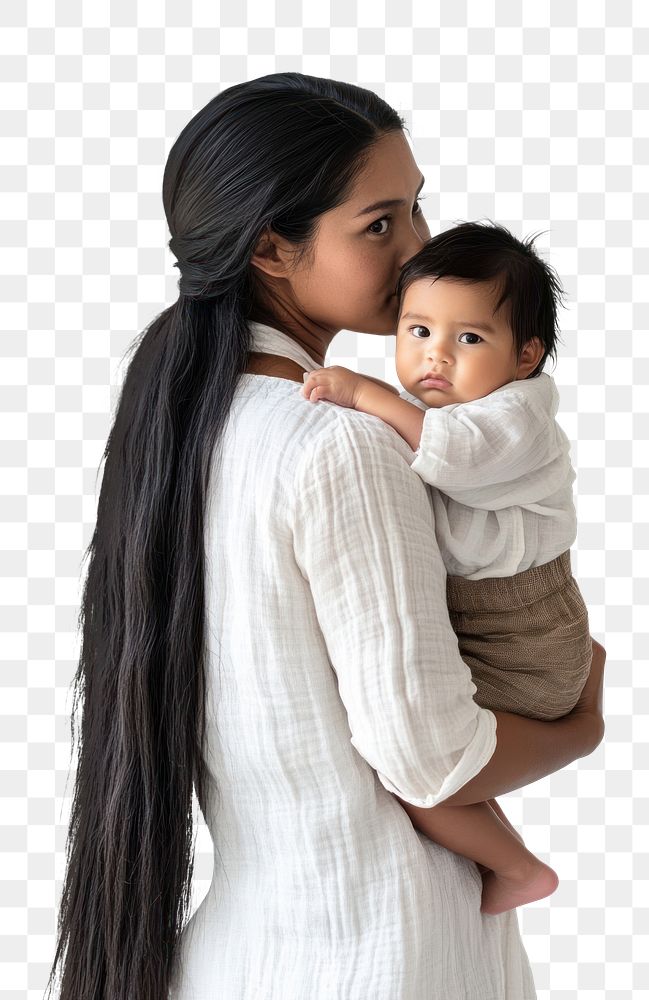 PNG Pacific islander mother holding newborn portrait photo face.