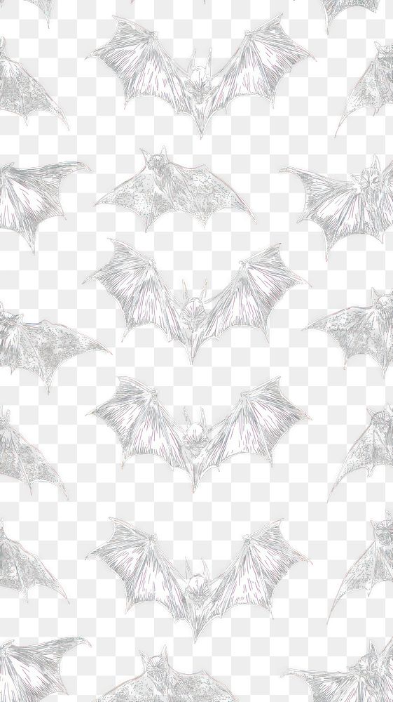 PNG Gothic bat pattern illustration wallpaper vintage black white.