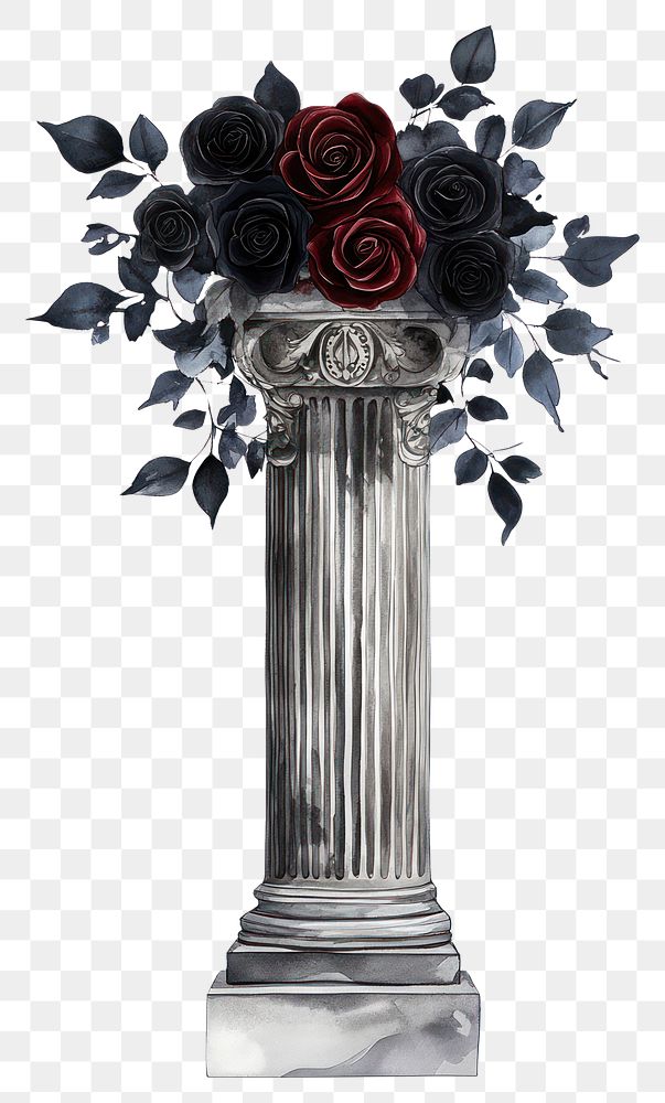 PNG Greek pillar roses architecture column.