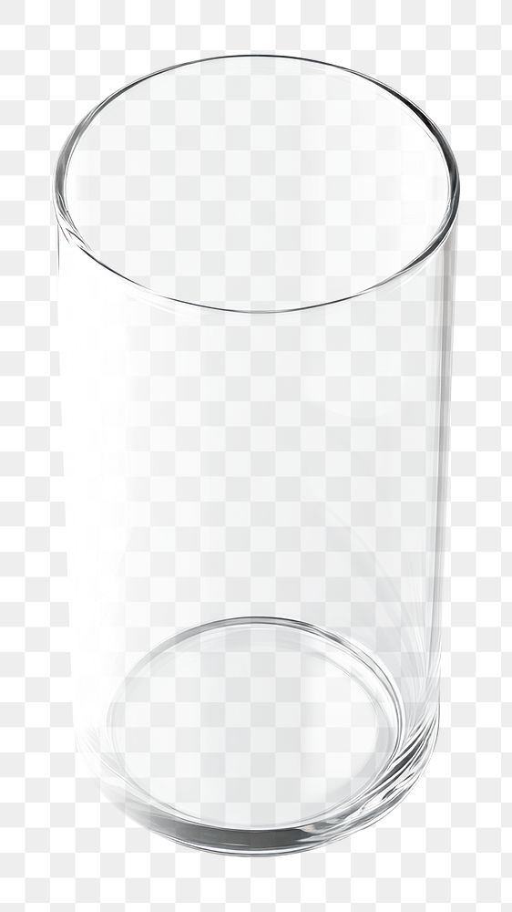 PNG Cylinder glass transparent cylindrical kitchenware.