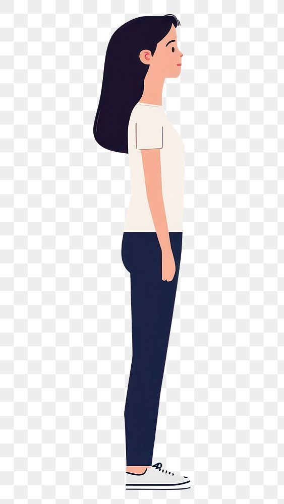 PNG Woman standing illustration minimalist.