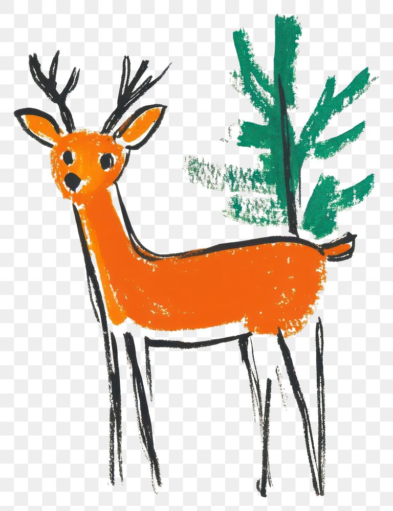 PNG Deer illustration animal art.