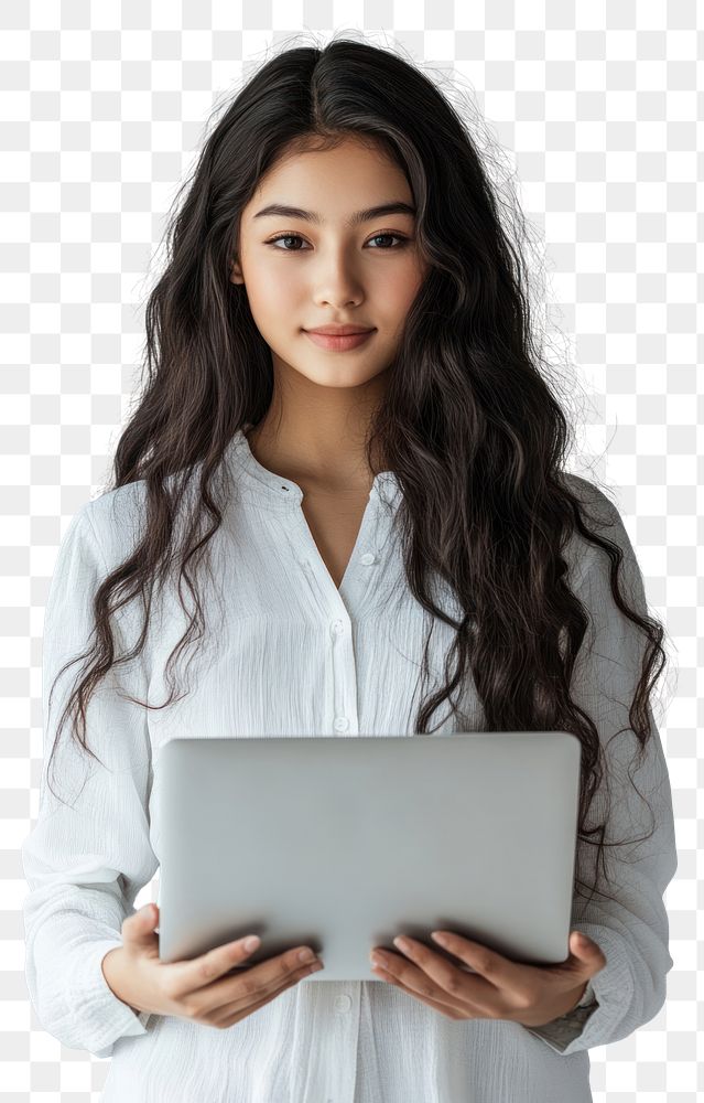 PNG Teen Woman Using Laptop electronics computer person.