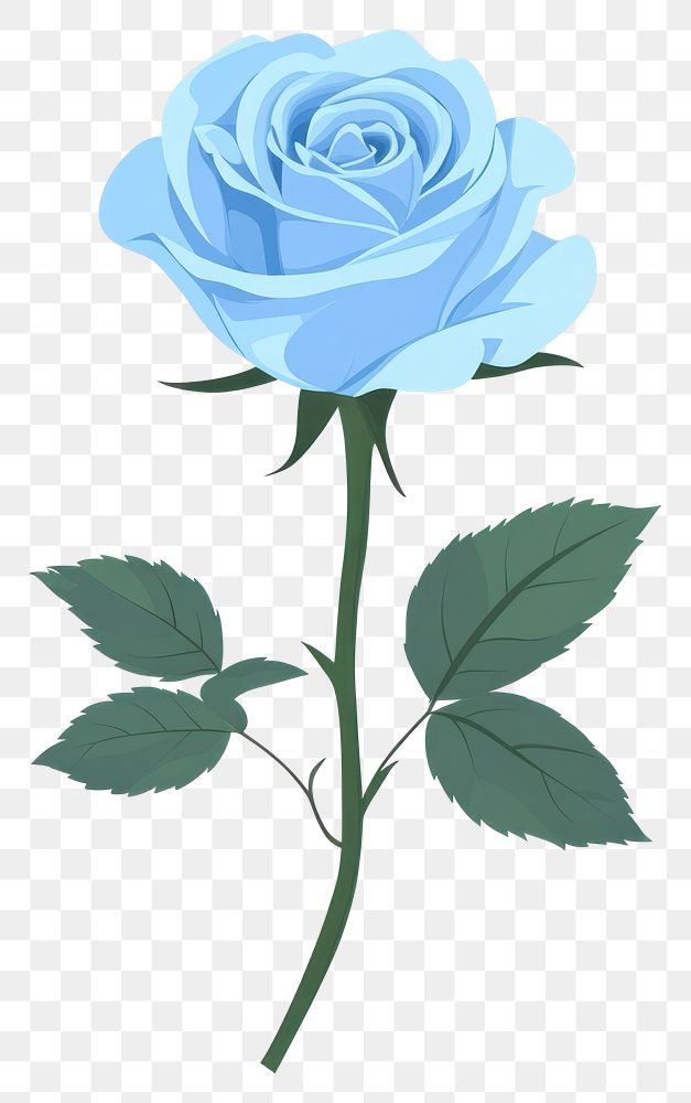 PNG Blue rose flower illustration art botanical.