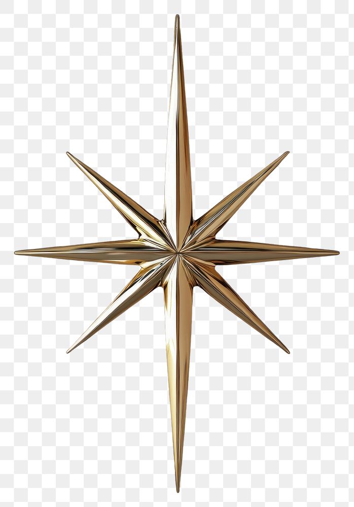 PNG 2 four-pointed starburst gold accessories decorative.