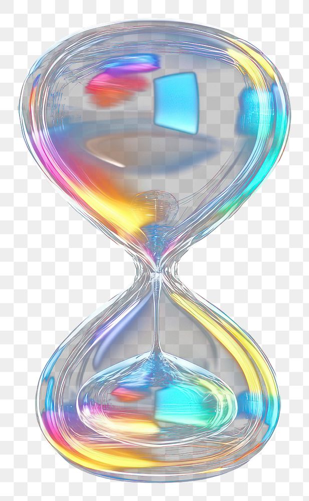 PNG Hourglass reflection colorful abstract.