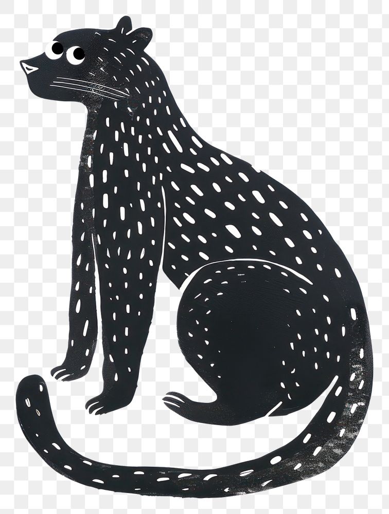 PNG Cute panther illustration whimsical animal cat.