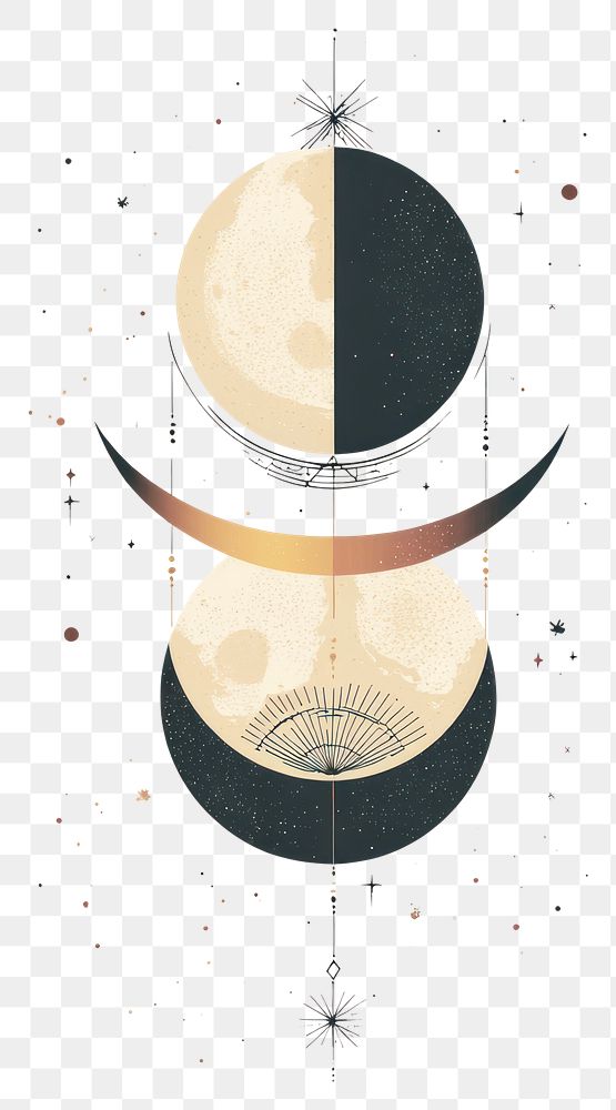 PNG Vector outline moon illustration art chandelier.