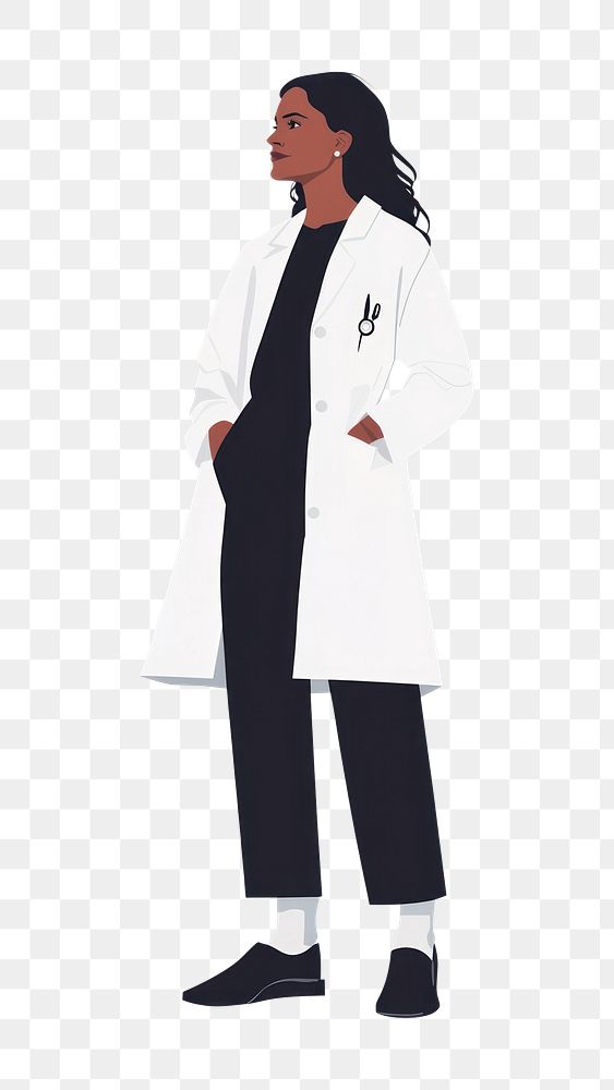 PNG A woman doctor illustration white coat.