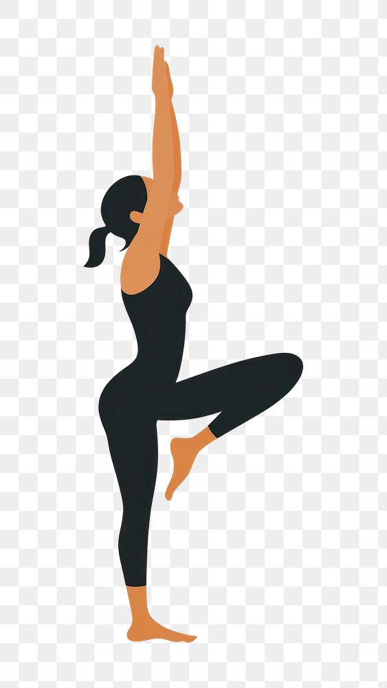 PNG A women do yoga illustration exercise fitness.