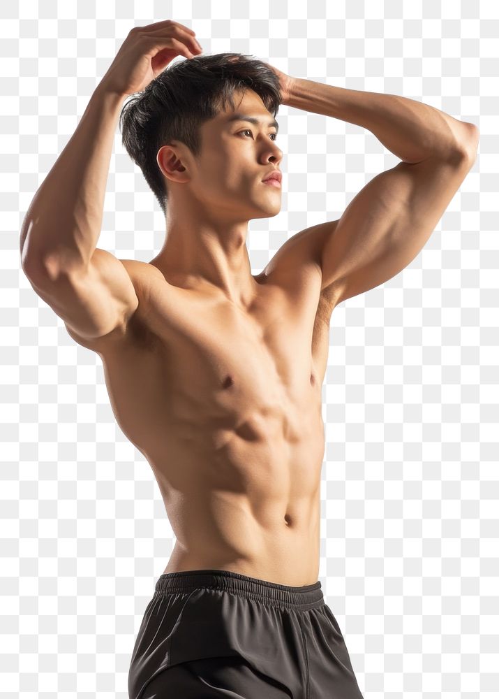 PNG Asian man exercise clothing apparel person.