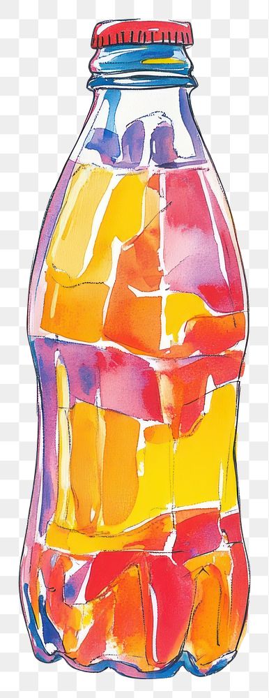 PNG Soda bottle illustration watercolor beverage.