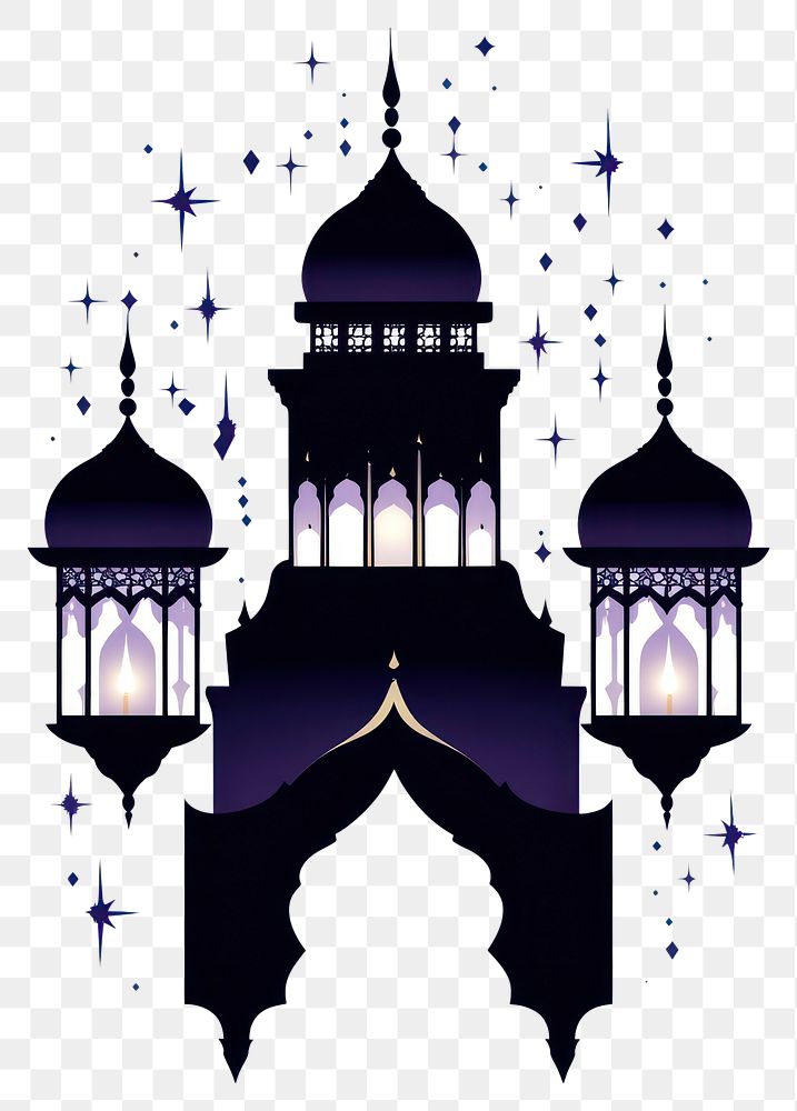 PNG Vector Eid Mubarak architecture illustration silhouette.