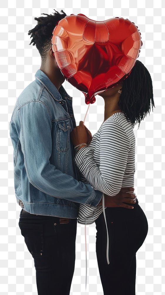 PNG A couple kiss balloon valentine's romantic.