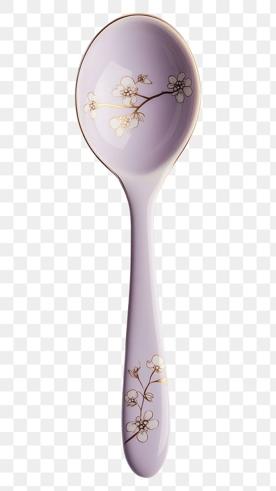 PNG Dessert spoon ceramic floral porcelain.