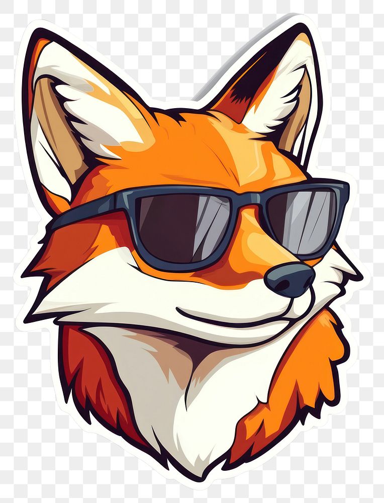 PNG Fox illustration sunglasses animal.