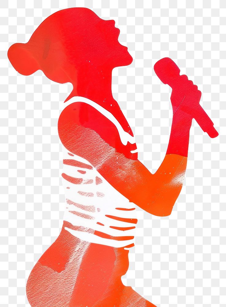 PNG Woman singing illustration red performance.