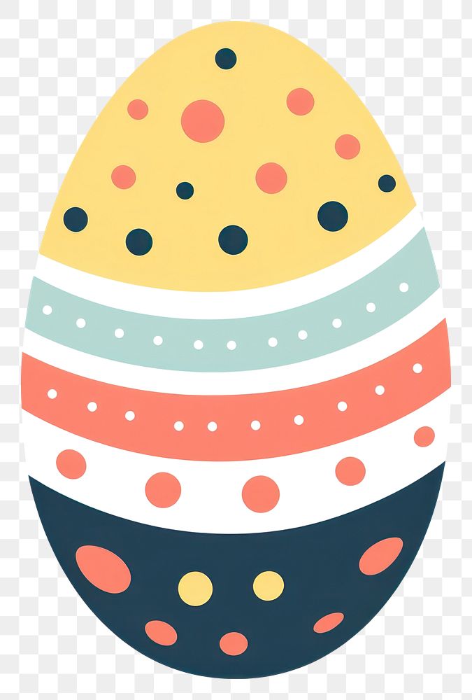 PNG Yellow easter egg illustration colorful pattern.