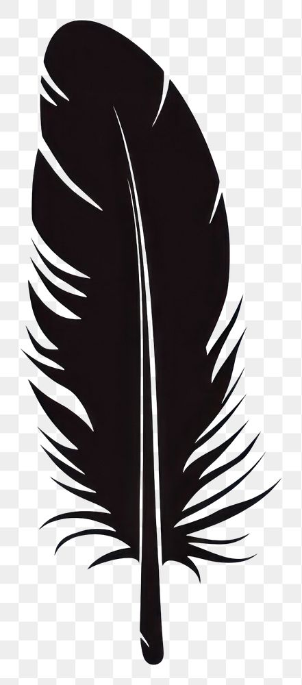 PNG Feather silhouette black illustration.