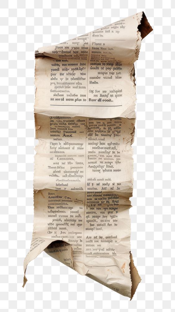 PNG Torn piece of Newpaper newspaper document vintage.