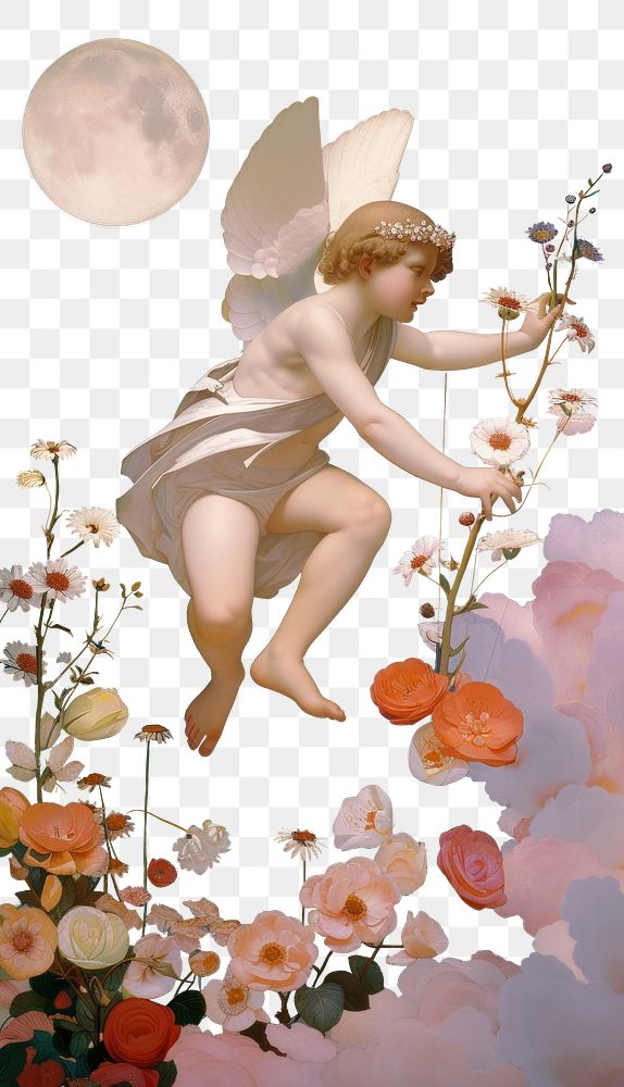 PNG Valentines mobile wallpaper flowers night cupid.