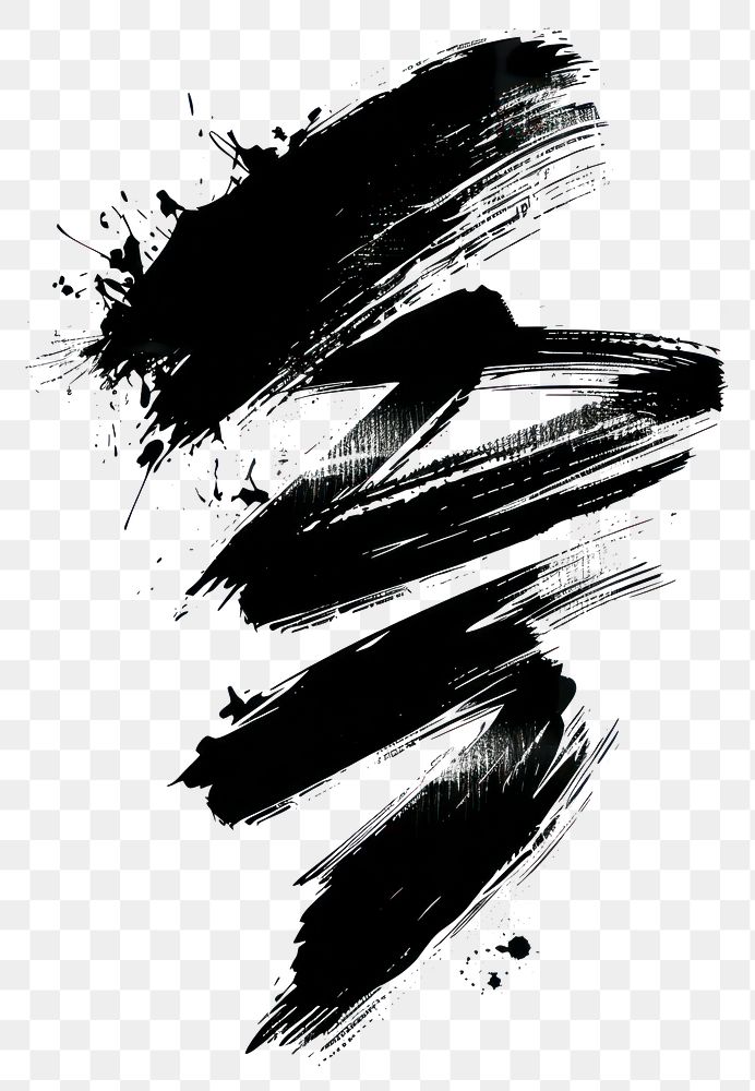 PNG Brush stroke abstract design black.