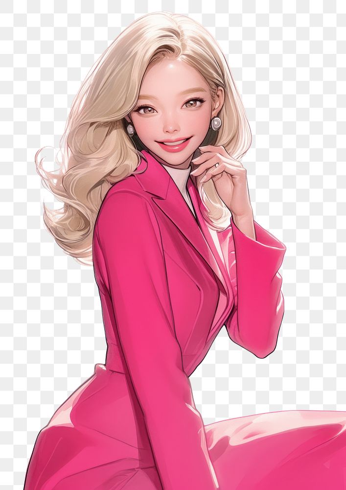 PNG Hair illustration blonde pink.