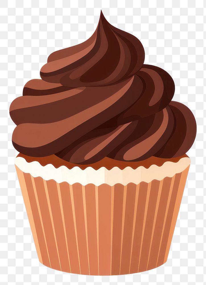 PNG Chocolate cupcake illustration dessert art.