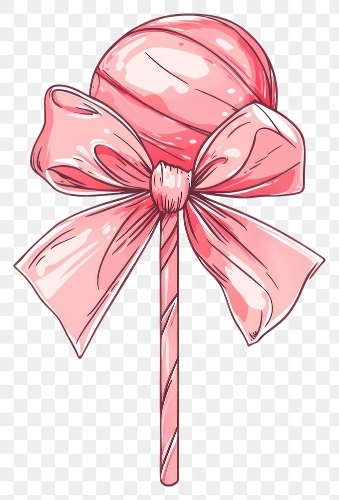 PNG Cotton candy tied with big ribbon illustration sweets pink.