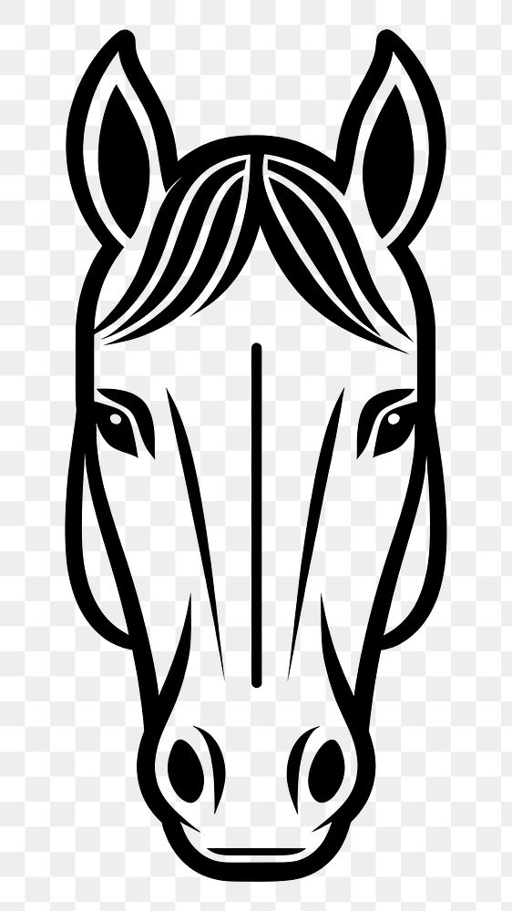 PNG Horse face linear art illustration animal.